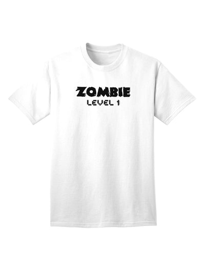 Halloween Adult T-Shirt - Zombie Level 1 - Humorous Design-Mens T-shirts-TooLoud-White-Small-Davson Sales