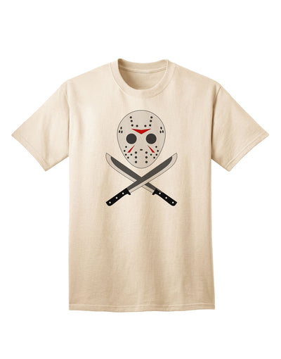 Halloween Adult T-Shirt featuring a Scary Mask and Machete-Mens T-shirts-TooLoud-Natural-Small-Davson Sales