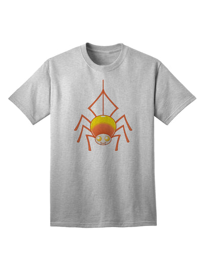 Halloween Adult T-Shirt featuring an Adorable Candy Corn Spider-Mens T-shirts-TooLoud-AshGray-Small-Davson Sales