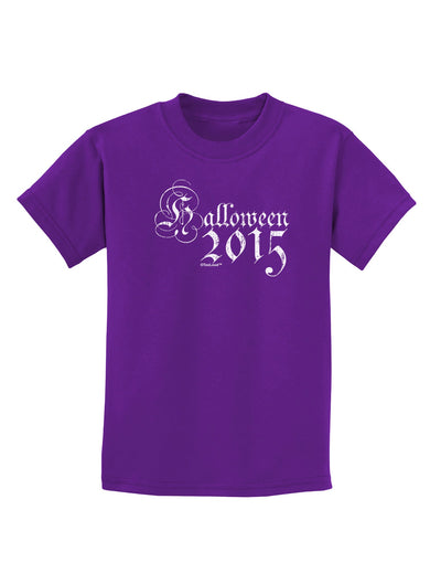 Halloween Current Year Script Distressed Childrens Dark T-Shirt-Childrens T-Shirt-TooLoud-Purple-X-Small-Davson Sales