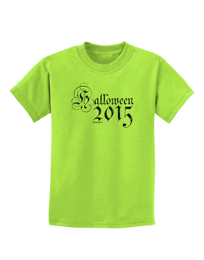 Halloween Current Year Script Distressed Childrens T-Shirt-Childrens T-Shirt-TooLoud-Lime-Green-X-Small-Davson Sales