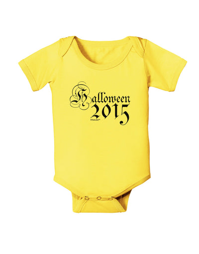 Halloween Current Year Script Text Baby Romper Bodysuit-Baby Romper-TooLoud-Yellow-06-Months-Davson Sales