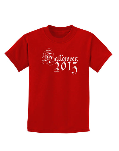 Halloween Current Year Script Text Childrens Dark T-Shirt-Childrens T-Shirt-TooLoud-Red-X-Small-Davson Sales