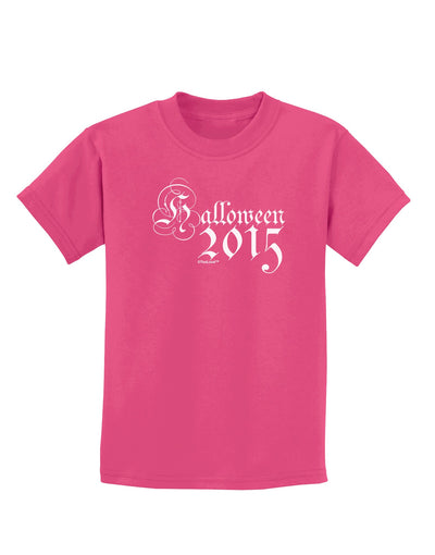 Halloween Current Year Script Text Childrens Dark T-Shirt-Childrens T-Shirt-TooLoud-Sangria-X-Small-Davson Sales