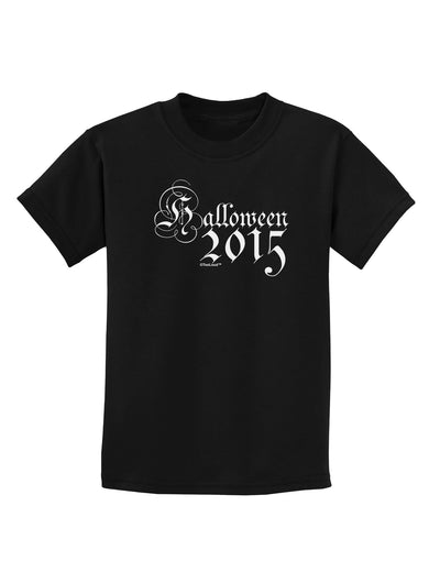 Halloween Current Year Script Text Childrens Dark T-Shirt-Childrens T-Shirt-TooLoud-Black-X-Small-Davson Sales