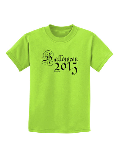 Halloween Current Year Script Text Childrens T-Shirt-Childrens T-Shirt-TooLoud-Lime-Green-X-Small-Davson Sales