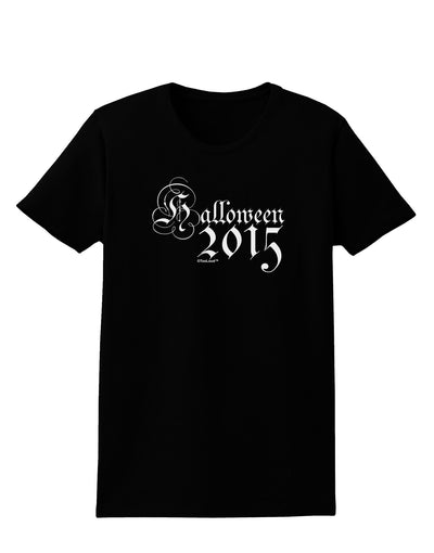 Halloween Current Year Script Text Womens Dark T-Shirt-TooLoud-Black-X-Small-Davson Sales