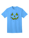 Halloween Glow: Adult T-Shirt Featuring a Smiling Jack O Lantern Design-Mens T-shirts-TooLoud-Aquatic-Blue-Small-Davson Sales