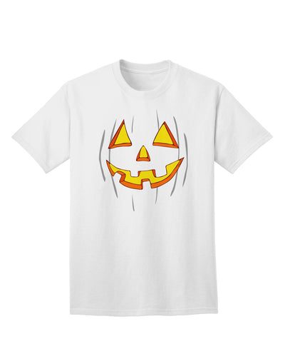 Halloween Glow: Adult T-Shirt Featuring a Smiling Jack O Lantern Design-Mens T-shirts-TooLoud-White-Small-Davson Sales