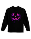 Halloween Glow Smiling Jack O Lantern Adult Long Sleeve Dark T-Shirt-TooLoud-Black-Small-Davson Sales