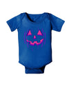 Halloween Glow Smiling Jack O Lantern Baby Romper Bodysuit Dark-Baby Romper-TooLoud-Royal-Blue-06-Months-Davson Sales