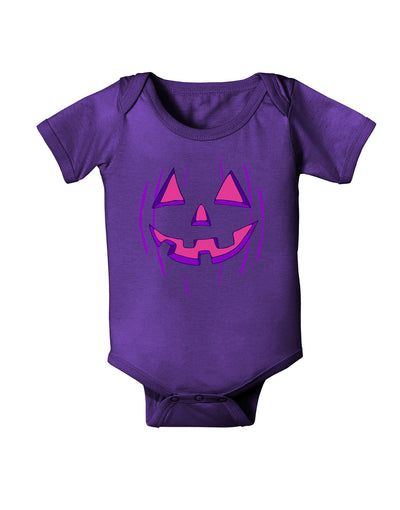 Halloween Glow Smiling Jack O Lantern Baby Romper Bodysuit Dark-Baby Romper-TooLoud-Purple-06-Months-Davson Sales