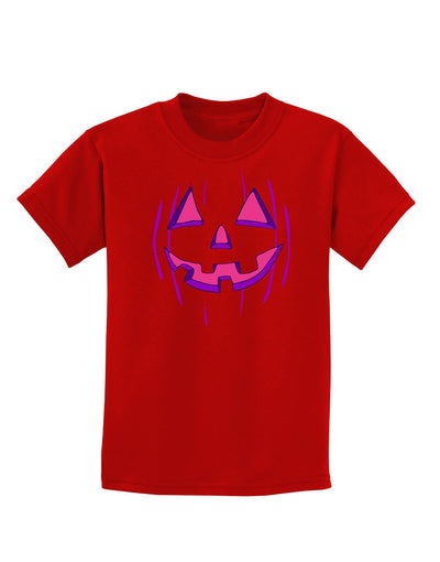 Halloween Glow Smiling Jack O Lantern Childrens Dark T-Shirt-Childrens T-Shirt-TooLoud-Red-X-Small-Davson Sales