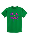 Halloween Glow Smiling Jack O Lantern Childrens Dark T-Shirt-Childrens T-Shirt-TooLoud-Kelly-Green-X-Small-Davson Sales