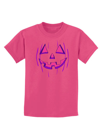 Halloween Glow Smiling Jack O Lantern Childrens Dark T-Shirt-Childrens T-Shirt-TooLoud-Sangria-X-Small-Davson Sales