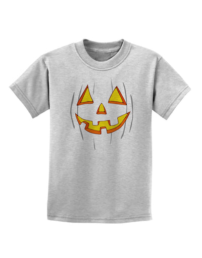 Halloween Glow Smiling Jack O Lantern Childrens T-Shirt-Childrens T-Shirt-TooLoud-AshGray-X-Small-Davson Sales