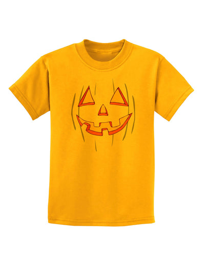 Halloween Glow Smiling Jack O Lantern Childrens T-Shirt-Childrens T-Shirt-TooLoud-Gold-X-Small-Davson Sales