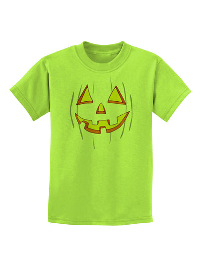 Halloween Glow Smiling Jack O Lantern Childrens T-Shirt-Childrens T-Shirt-TooLoud-Lime-Green-X-Small-Davson Sales