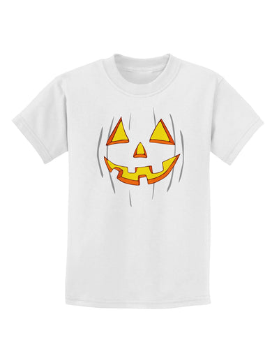 Halloween Glow Smiling Jack O Lantern Childrens T-Shirt-Childrens T-Shirt-TooLoud-White-X-Small-Davson Sales