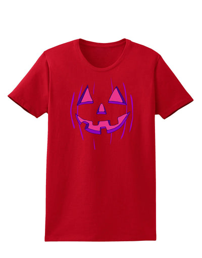 Halloween Glow Smiling Jack O Lantern Womens Dark T-Shirt-TooLoud-Red-X-Small-Davson Sales