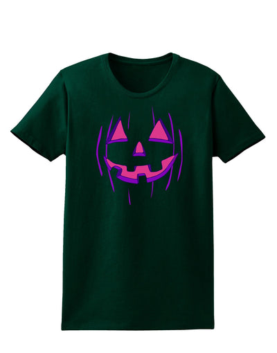 Halloween Glow Smiling Jack O Lantern Womens Dark T-Shirt-TooLoud-Forest-Green-Small-Davson Sales