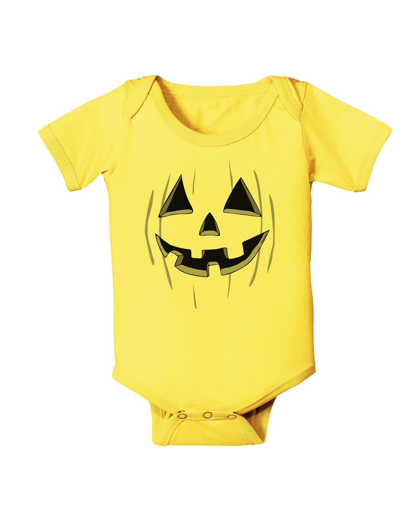 Halloween Pumpkin Smile Jack O Lantern Baby Romper Bodysuit-Baby Romper-TooLoud-Yellow-06-Months-Davson Sales