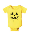 Halloween Pumpkin Smile Jack O Lantern Baby Romper Bodysuit-Baby Romper-TooLoud-Yellow-06-Months-Davson Sales