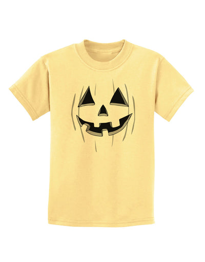 Halloween Pumpkin Smile Jack O Lantern Childrens T-Shirt-Childrens T-Shirt-TooLoud-Daffodil-Yellow-X-Small-Davson Sales