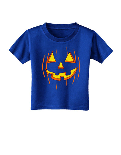 Halloween Pumpkin Smile Jack O Lantern Toddler T-Shirt Dark-Toddler T-Shirt-TooLoud-Royal-Blue-2T-Davson Sales