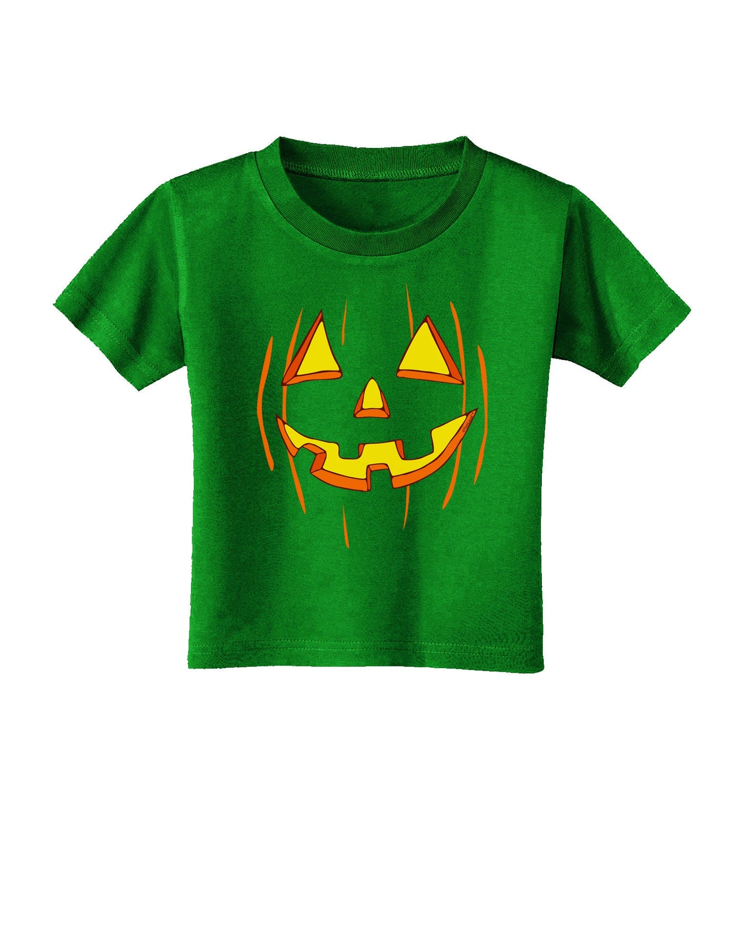 Halloween Pumpkin Smile Jack O Lantern Toddler T-Shirt Dark-Toddler T-Shirt-TooLoud-Clover-Green-2T-Davson Sales