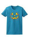 Halloween Pumpkin Smile Jack O Lantern Womens Dark T-Shirt-TooLoud-Turquoise-X-Small-Davson Sales