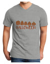 Halloween Pumpkins Adult V-Neck T-shirt-Mens T-Shirt-TooLoud-HeatherGray-Small-Davson Sales