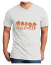 Halloween Pumpkins Adult V-Neck T-shirt-Mens T-Shirt-TooLoud-White-Small-Davson Sales