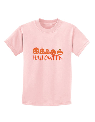 Halloween Pumpkins Childrens T-Shirt-Childrens T-Shirt-TooLoud-PalePink-X-Small-Davson Sales