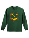 Halloween Scary Evil Jack O Lantern Pumpkin Adult Long Sleeve Dark T-Shirt-TooLoud-Dark-Green-Small-Davson Sales