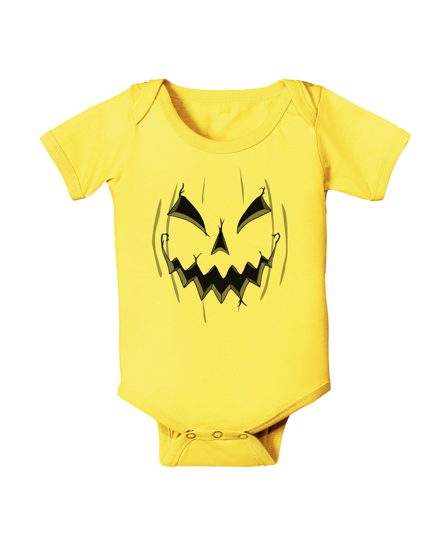 Halloween Scary Evil Jack O Lantern Pumpkin Baby Romper Bodysuit-Baby Romper-TooLoud-Yellow-06-Months-Davson Sales