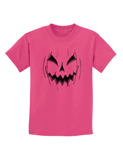 Halloween Scary Evil Jack O Lantern Pumpkin Childrens T-Shirt-Childrens T-Shirt-TooLoud-Sangria-X-Small-Davson Sales