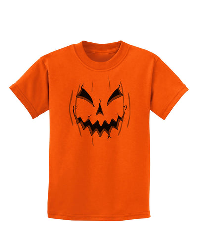 Halloween Scary Evil Jack O Lantern Pumpkin Childrens T-Shirt-Childrens T-Shirt-TooLoud-Orange-X-Small-Davson Sales