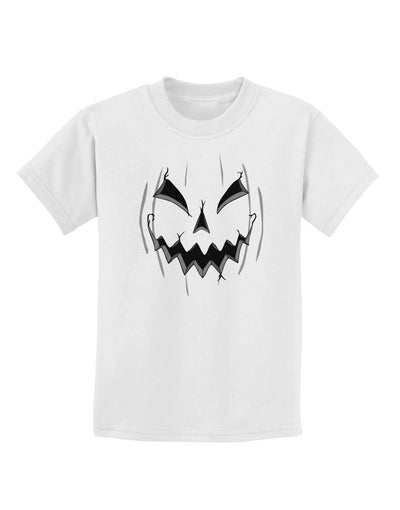 Halloween Scary Evil Jack O Lantern Pumpkin Childrens T-Shirt-Childrens T-Shirt-TooLoud-White-X-Small-Davson Sales