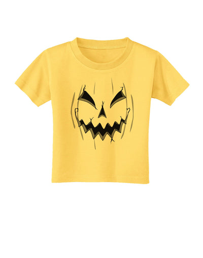 Halloween Scary Evil Jack O Lantern Pumpkin Toddler T-Shirt-Toddler T-Shirt-TooLoud-Yellow-2T-Davson Sales