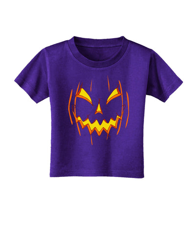 Halloween Scary Evil Jack O Lantern Pumpkin Toddler T-Shirt Dark-Toddler T-Shirt-TooLoud-Purple-2T-Davson Sales