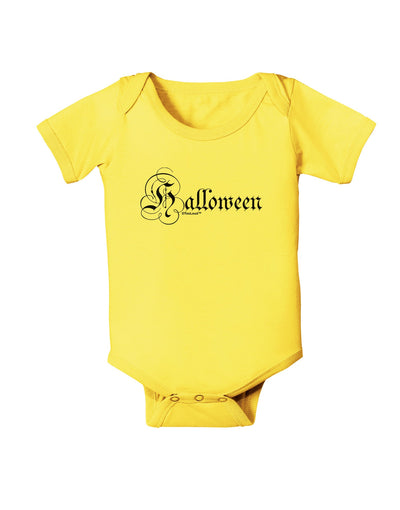 Halloween Script Text Baby Romper Bodysuit-Baby Romper-TooLoud-Yellow-06-Months-Davson Sales