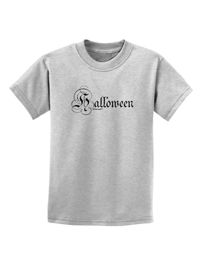 Halloween Script Text Childrens T-Shirt-Childrens T-Shirt-TooLoud-AshGray-X-Small-Davson Sales