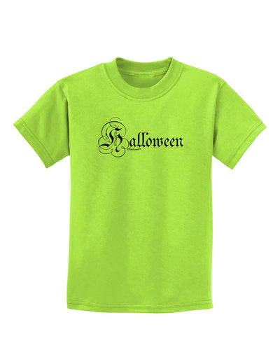 Halloween Script Text Childrens T-Shirt-Childrens T-Shirt-TooLoud-Lime-Green-X-Small-Davson Sales