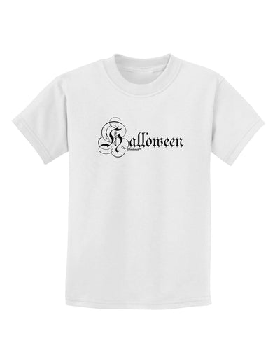 Halloween Script Text Childrens T-Shirt-Childrens T-Shirt-TooLoud-White-X-Small-Davson Sales