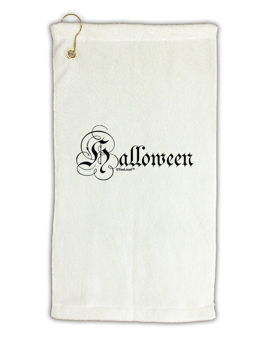 Halloween Script Text Micro Terry Gromet Golf Towel 11&#x22;x19-Golf Towel-TooLoud-White-Davson Sales