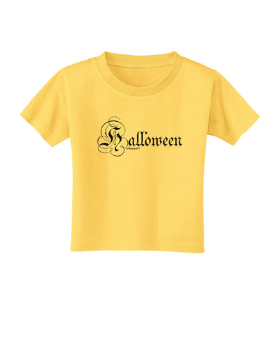 Halloween Script Text Toddler T-Shirt-Toddler T-Shirt-TooLoud-Yellow-2T-Davson Sales