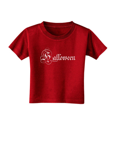 Halloween Script Text Toddler T-Shirt Dark-Toddler T-Shirt-TooLoud-Red-2T-Davson Sales