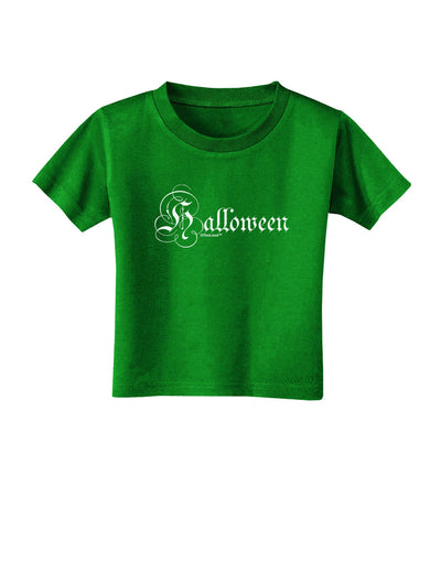 Halloween Script Text Toddler T-Shirt Dark-Toddler T-Shirt-TooLoud-Clover-Green-2T-Davson Sales