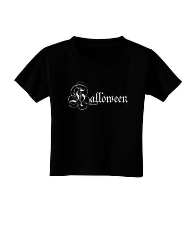 Halloween Script Text Toddler T-Shirt Dark-Toddler T-Shirt-TooLoud-Black-2T-Davson Sales